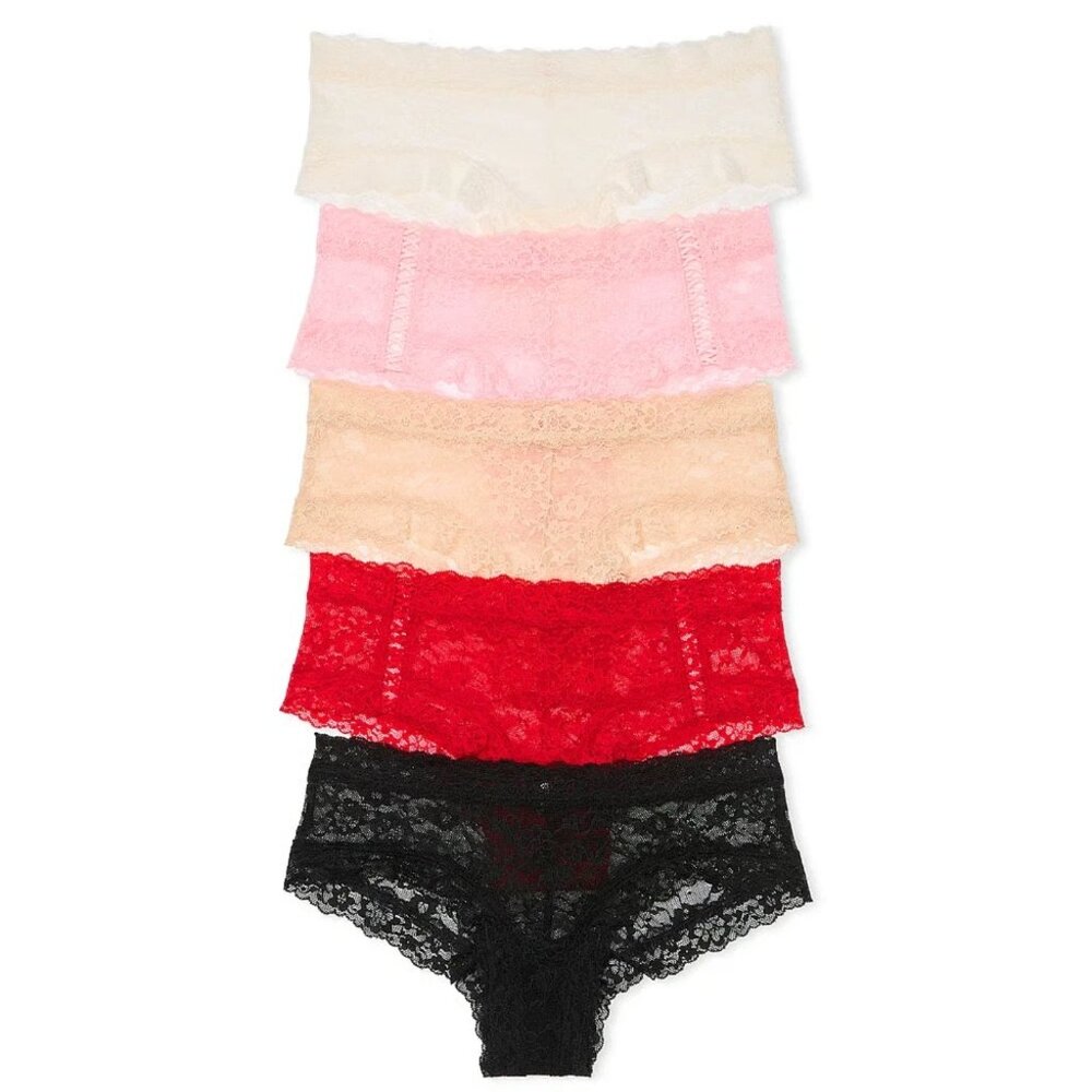 Victoria's Secret 5-Pack Lace Cheeky Panties - Multicolor - Size XL - 26890307